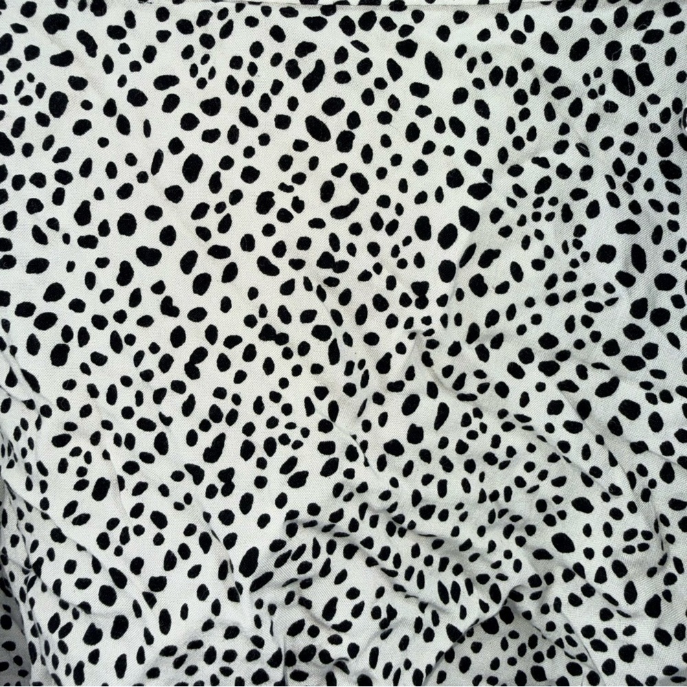 Altar’d State Animal Print Black and Ivory Polka Dot Wrap Around Shorts - Picture 3 of 4